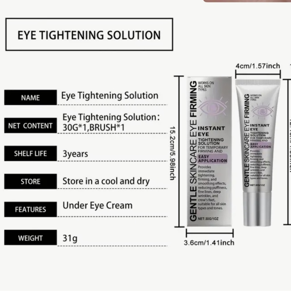 Gentle SkinCare Eye Firming Tightening Solution Temporary Firming 30G